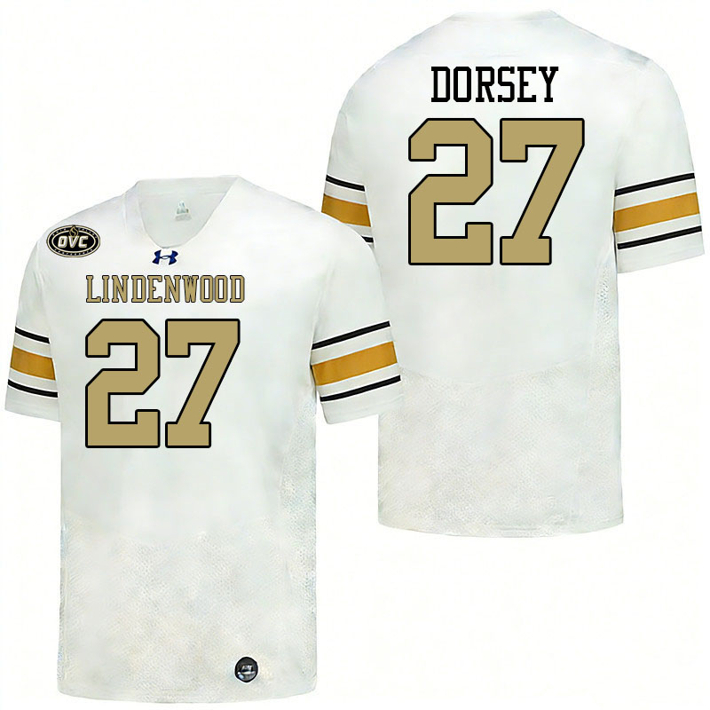 Lindenwood Lions #27 DeDe Dorsey College Football Jerseys,Uniforms-White